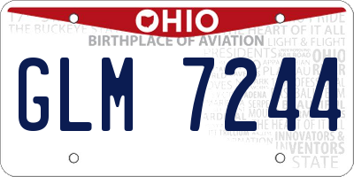 OH license plate GLM7244