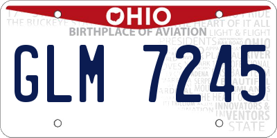 OH license plate GLM7245