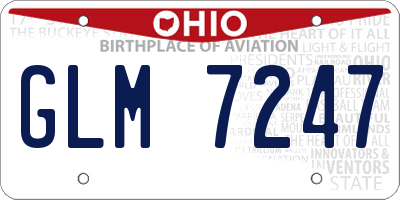 OH license plate GLM7247
