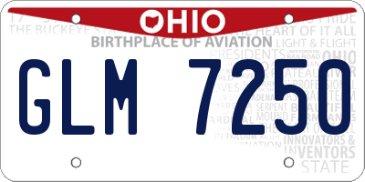 OH license plate GLM7250