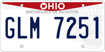 OH license plate GLM7251