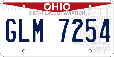OH license plate GLM7254