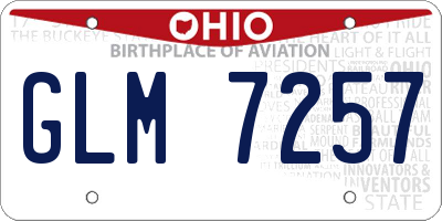 OH license plate GLM7257