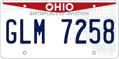 OH license plate GLM7258