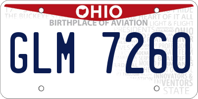 OH license plate GLM7260