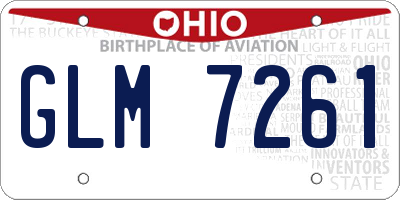 OH license plate GLM7261