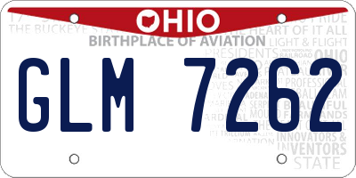 OH license plate GLM7262