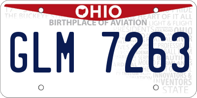 OH license plate GLM7263