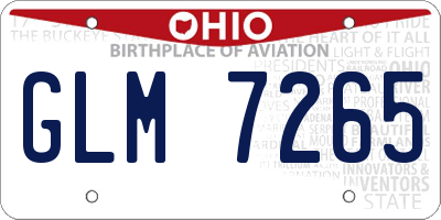 OH license plate GLM7265