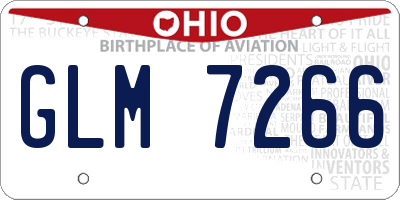 OH license plate GLM7266