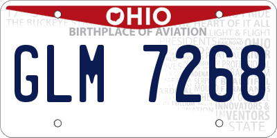 OH license plate GLM7268