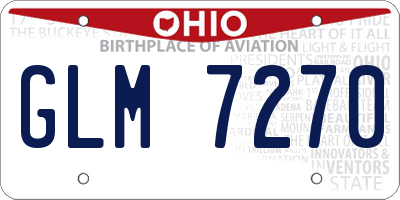 OH license plate GLM7270