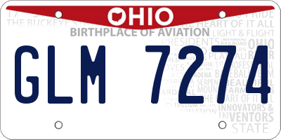 OH license plate GLM7274