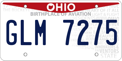 OH license plate GLM7275