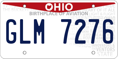 OH license plate GLM7276