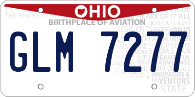 OH license plate GLM7277