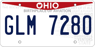 OH license plate GLM7280