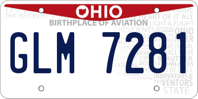 OH license plate GLM7281