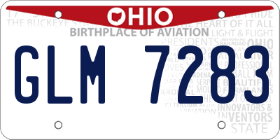 OH license plate GLM7283