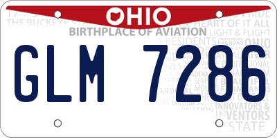 OH license plate GLM7286