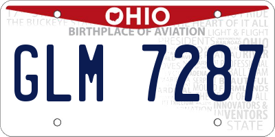 OH license plate GLM7287