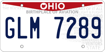 OH license plate GLM7289