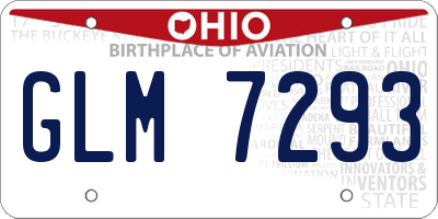 OH license plate GLM7293