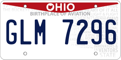 OH license plate GLM7296