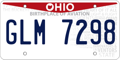 OH license plate GLM7298
