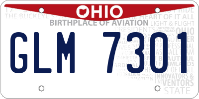 OH license plate GLM7301