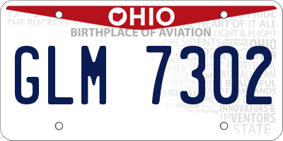 OH license plate GLM7302