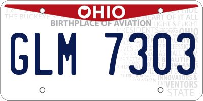 OH license plate GLM7303