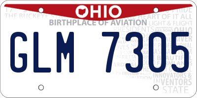 OH license plate GLM7305