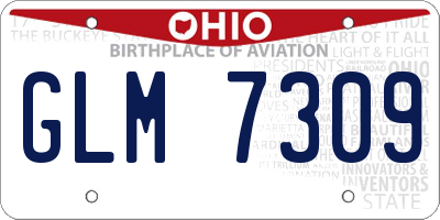 OH license plate GLM7309