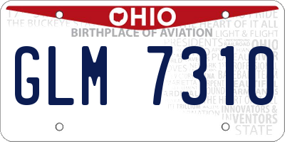 OH license plate GLM7310