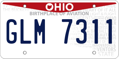 OH license plate GLM7311