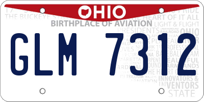 OH license plate GLM7312