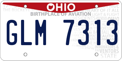 OH license plate GLM7313
