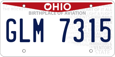 OH license plate GLM7315