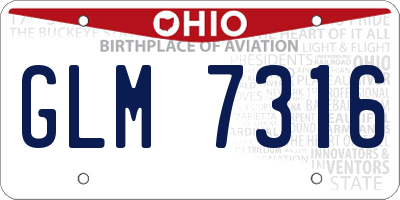 OH license plate GLM7316