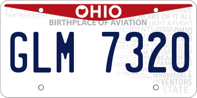 OH license plate GLM7320