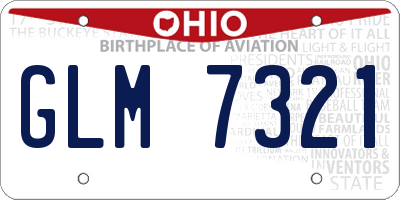 OH license plate GLM7321