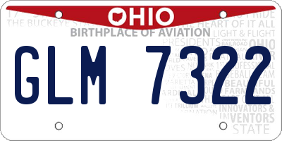 OH license plate GLM7322