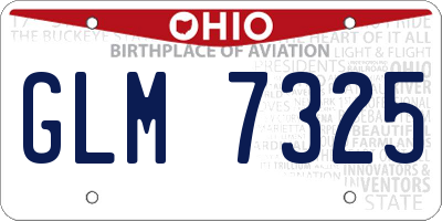 OH license plate GLM7325