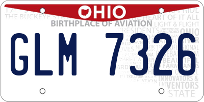 OH license plate GLM7326