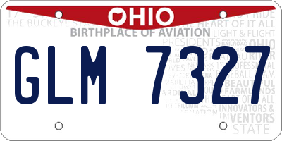 OH license plate GLM7327