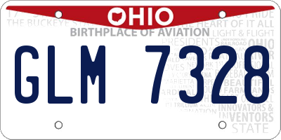 OH license plate GLM7328