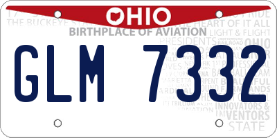 OH license plate GLM7332