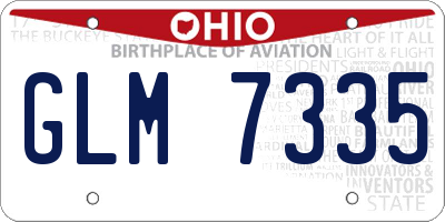 OH license plate GLM7335