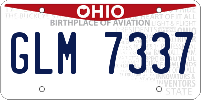 OH license plate GLM7337